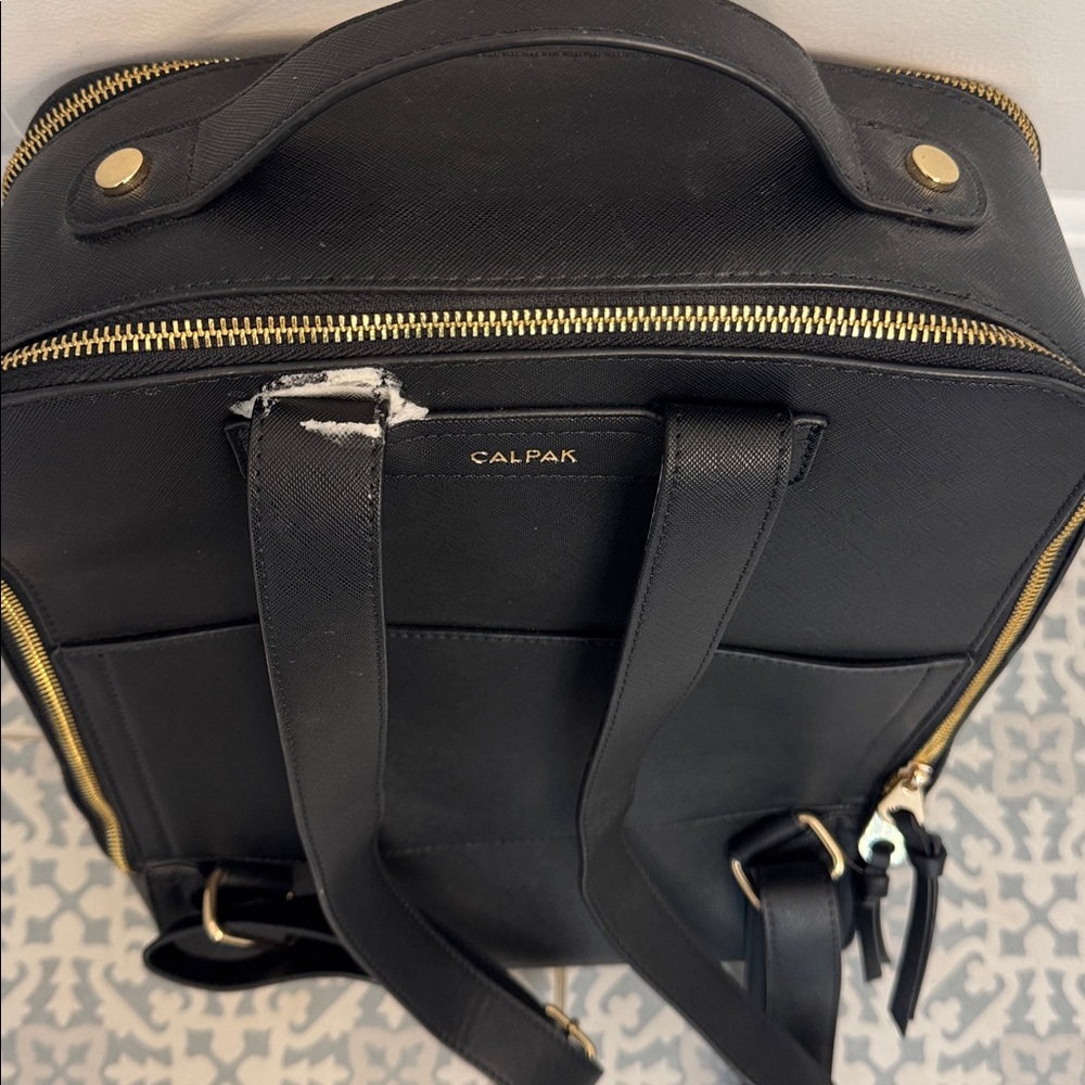 Calpak Black Laptop Backpack with Gold Accents - Picture 4 of 7